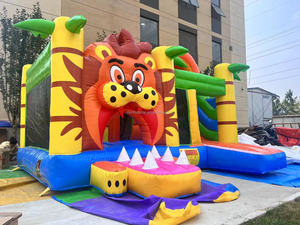Casa Inflable con Tobogán Temática de <span class=keywords><strong>León</strong></span>, Palmeras y Aventura en la Jungla para Niños, Diversión en Interiores y Exteriores, Parque Infantil - Product Image 5
