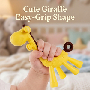 Anneau de dentition en silicone sans BPA en forme de girafe <span class=keywords><strong>pour</strong></span> bébés de 0 à 24 mois – <span class=keywords><strong>Jouet</strong></span> éducatif <span class=keywords><strong>pour</strong></span> le développement dentaire du bébé - Product Image 3