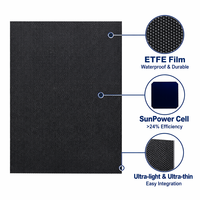 Panneau solaire SMT All Black Sunpower 5V 6V 9V 12V 24V 36V, module BIPV étanche ETFE pour la surveillance à distance par caméra CCTV, système hors réseau