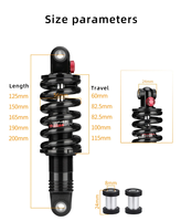 DNM DV-23AR 125mm/150mm/165mm/190mm/200mm Peredam Kejut Belakang Sepeda Gunung Kapasitas 350lbs 1500lbs untuk Sepeda MTB Pegas Peredam Kejut.
