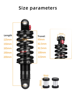 <span class=keywords><strong>Amortiguador</strong></span> trasero para bicicleta de montaña, 125mm/150mm/165mm/190mm/200mm, capacidad de 350lbs y 1500lbs para MTB - Product Image 3