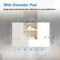 Miroir de salle de bain rectangulaire de luxe de 42 pouces, étanche, avec dégivreur intégré, miroir de vanité mural moderne éclairé par LED pour hôtels et salles de bain