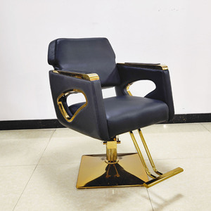 Sillón de Barbería Hidráulico Moderno con Estructura de Acero Inoxidable y Tapicería de Cuero Sintético para Salón de Belleza, Peluquería y Estudio de Cabello - Product Image 6