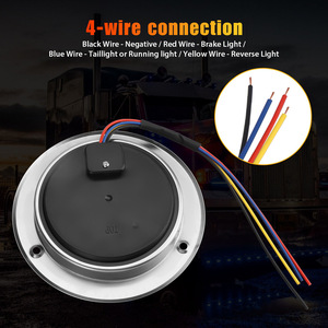 HST-20304 12V 24V kép color16led Chrome màu đỏ hổ phách dừng/bật/đuôi đèn tín hiệu 4inch vòng xe tải Trailer đuôi đèn LED - Product Image 3