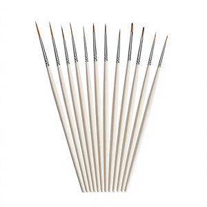 Joyart – Lot de 10 pinceaux de peinture aquarelle ergonomiques à manche triangulaire en bois, virole en aluminium, poils en nylon, pour micro-détails - Product Image 4