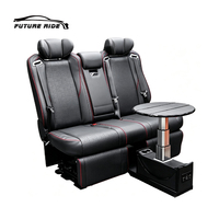 Banc en cuir de luxe à 3 places pour fourgonnette MPV avec tablette d'accoudoir, écran LCD intégré et ceinture de sécurité améliorée