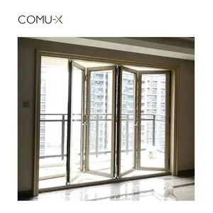 Amerikanisches modernes Design Balkon-Aluminium-Patio-Tür Äußeres Glas Doppeltüren