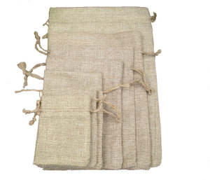 Pochette à cordon en chanvre naturel vente en gros sacs de jute sacs à cordon en toile de jute biodégradable avec ficelle - Product Image 2