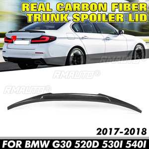 Alerón trasero de fibra de carbono real para BMW G30 520d 530i 540i 2017-2018, extensión de alerón trasero estilo V. - Product Image 1