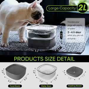 ชามอาหารสัตว์เลี้ยง 2 ลิตร PP ABS ชามน้ำแบบลอยสำหรับสุนัข ป้องกันการหก ชามน้ำสุนัขขนาดใหญ่ ชามให้น้ำดื่มช้าๆ - Product Image 4