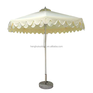 Muebles de exterior café blanco logotipo personalizado 9 pies parasol sombrillas piscina madera festoneado <span class=keywords><strong>Patio</strong></span> sombrillas jardín playa sombrillas - Product Image 5