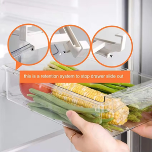 Boîtes de rangement en plastique pour réfrigérateur, tiroirs de rangement amovibles pour réfrigérateur avec sections divisées pour conserver les aliments au congélateur - Product Image 5