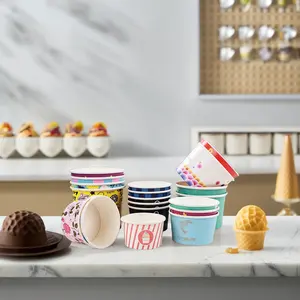 Tại gói mới đến 3oz 5oz 8oz 10oz Kem cốc giấy bao bì tùy chỉnh kem dùng một lần bao bì cốc giấy Có Nắp - Product Image 6