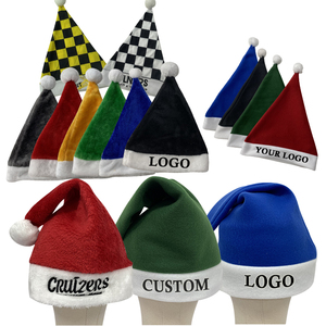 Casquette <span class=keywords><strong>de</strong></span> Noël en velours épais avec broderie <span class=keywords><strong>de</strong></span> logo <span class=keywords><strong>personnalisé</strong></span>, chapeau <span class=keywords><strong>de</strong></span> Noël, chapeau <span class=keywords><strong>de</strong></span> Père Noël pour célébrer - Product Image 6