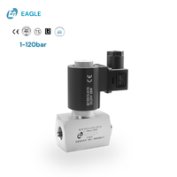 Vanne solénoïde haute pression compacte EAGLE 24VDC NC en acier inoxydable avec filetage femelle/raccord pour gaz et liquides 1-120 bar