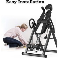 Şişirilebilir Bel Destekli İnversiyon Masası, Ayarlanabilir Amuda Durma Aleti, Sırt Ağrısı Giderici Ev Spor Salonu Fitness Ekipmanı