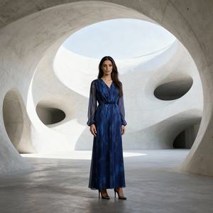 Vestido Abaya de Poliéster con Estampado de Alta Calidad para Mujeres Musulmanas, Modesto y Elegante, Proveedor Mayorista Personalizado - Product Image 2