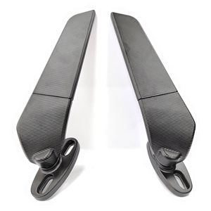 Rearview Mirror With <b>Wing</b> Set <b>Black</b> Plastic Flat Lens For Street Motorcycle Retrofit Upgrade SX 092 - Product Image 5