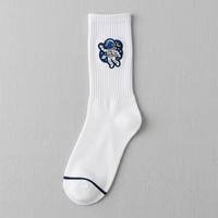 Chaussettes mi-mollet personnalisées brodées OEM ODM en coton côtelé, mode décontractée pour hommes et femmes, streetwear quotidien