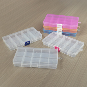 15 Grid Plastic <b>Storage</b> <b>Box</b> For Jewelry Accessories Desktop Organizer With Lid For <b>Small</b> Parts Organization - Product Image 1