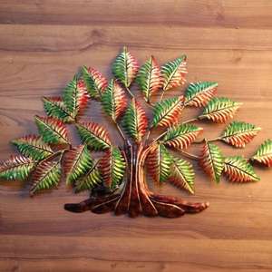 Arte de Pared de Árbol de Hierro Pintado a Mano, Escultura Decorativa de Metal para Colgar en la Pared, para Sala de Estar, Dormitorio y Oficina - Product Image 4