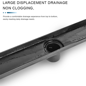 Rejilla de Drenaje de Ducha Rectangular Lineal Moderna de 24 Pulgadas, con Acabado Cepillado, Anticorrosión y Ecológica, con Patrón de Orificios Cuadrados - Product Image 3