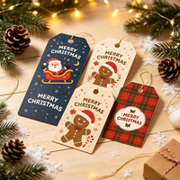 Étiquettes en papier de Noël de styles variés, zone d'écriture vierge, étiquettes cadeaux pour les fêtes, fournitures d'emballage cadeau