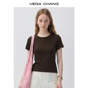 VEGA CHANG <span class=keywords><strong>T</strong></span>-<span class=keywords><strong>Shirt</strong></span> Bianca da Donna con Collo Rotondo e Maniche Corte, Stile Slim Fit e Taglio Corto, Maglietta Casual Basic all'Ingrosso - Product Image 3