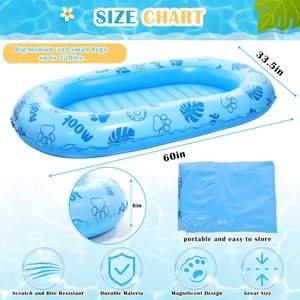 Bateau flottant pour chien, 59 x 35 pouces, radeau gonflable pliable pour animaux de compagnie, jeux aquatiques d'été pour <span class=keywords><strong>piscine</strong></span> ou lac, jusqu'<span class=keywords><strong>à</strong></span> 150 livres - Product Image 3