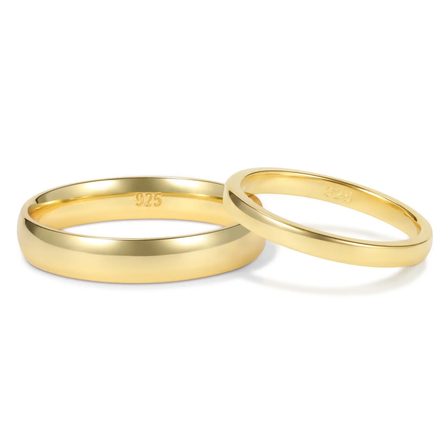 Anillos de boda para hombre y mujer, de 2mm, 925 Plata fina, lisa, blanco, último diseño