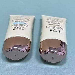 Beige Cosmetic Squeeze Tube with Rose Gold Cap for BB Cream & <b>Sunscreen</b> - Product Image 3