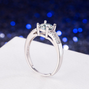 Nuevo Anillo de Zirconia Eternity de Moda, Anillo de Cobre con Zirconia para Hombre y <span class=keywords><strong>Mujer</strong></span>, Anillos de Compromiso o Anillos Redondos de Platino - Product Image 3