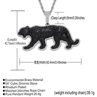 Pendentif guépard panthère léopard Hip Hop Iced Out Or Noir Pendentif collier panthère