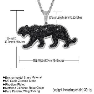 Collar con Colgante <span class=keywords><strong>de</strong></span> Pantera Negra, Estilo Hip Hop, Chapado en Oro, con Incrustaciones <span class=keywords><strong>de</strong></span> Piedras - Product Image 4
