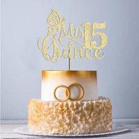 Mis Quince 15 Kuchendekoration Glitzer Hello 15. Geburtstag Tortendeko für Prost auf 15 Glückliches 15. Geburtstagsparty Kuchendekoration Gold