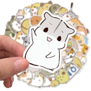 50Pcs Animal Mignon <span class=keywords><strong>Hamster</strong></span> Washi Autocollants pour Dessin Animé Réfrigérateur Cas Téléphone Vinyle Ordinateur Portable Étiquette Autocollant - Product Image 3