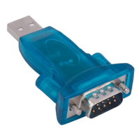 Convertidor de adaptador USB A 2,0 A RS232, Serial DB9, macho A macho, A RS232
