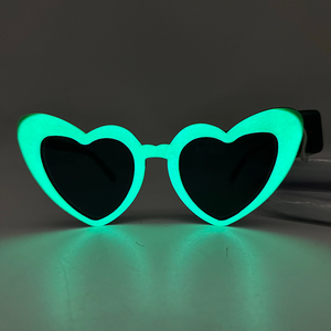 2025 nuevo disfraz novedad accesorios suministros neón forma de corazón fiesta gafas Luminouos <span class=keywords><strong>LED</strong></span> gafas de sol - Product Image 1