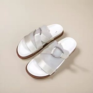 Ingrosso Ingrosso Classico Estate Scivoli Sandali da <span class=keywords><strong>Donna</strong></span> Moda Pelle PU Scarpe da Esterno slip a fondo piatto da <span class=keywords><strong>Donna</strong></span> Pantofole - Product Image 6