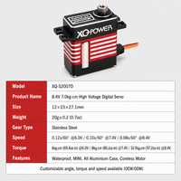 Servomoteur numérique sans noyau 7 kg, haute vitesse 0,08 s, 8,4 V, étanche, mini boîtier tout aluminium, vente en gros pour hélicoptères et avions RC