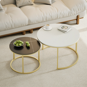 Tavolino oro nordico soggiorno Set di mobili da tè in rovere accento <span class=keywords><strong>rotondo</strong></span> in metallo fine letto moderno di lusso tavolini da caffè in <span class=keywords><strong>marmo</strong></span> - Product Image 2