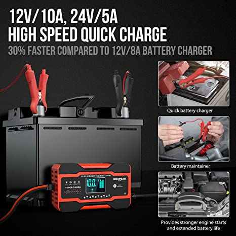 Chargeur Et Mainteneur De Batterie 6V/12V 1,5A – Automatique – Pour Voiture, Moto, Camping-car – Régénération Batteries Anciennes – Sécurité Surcharge