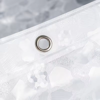 Rideaux de douche imperméables en PEVA avec œillets en acier inoxydable, crochets en PVC, semi-transparents, blancs, anti-moisissures, épais, pour salle de bain