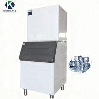 Machine à glaçons industrielle à commande PLC, 220V, haute productivité, refroidissement automatique de l'eau, certifiée CE