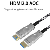 Câble HDMI 2.0 optique actif 4K 18 Gbit/s, robuste et tressé, AOC pour projets commerciaux, vidéosurveillance et salles de conférence