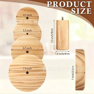 Juego de moldes de cerámica de madera maciza para manualidades, herramienta de prensado para cuencos y platos de cerámica DIY, mango de madera multiusos - Product Image 4
