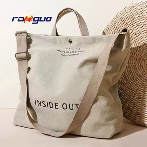 New Arrival High Quality Custom Logo White Fashion Promotional One-shoulder Silk Screen Printed Cotton Canvas Tote Bag Travel