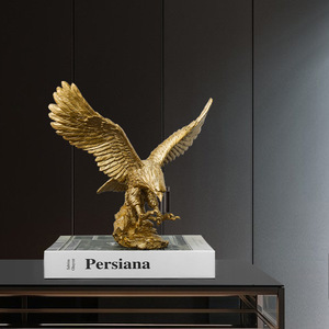 Eagle Resin Crafts Creative Home Office Decorations Handicraft Golden Resin <strong>Hawk</strong> <strong>Figurines</strong> Statue - Product Image 6
