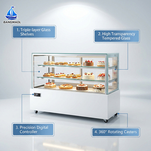 Vitrina Refrigerada Comercial BANGMAOL de Una Temperatura y Dos Puertas con Enfriamiento por Aire para Pasteles y Repostería - Product Image 3