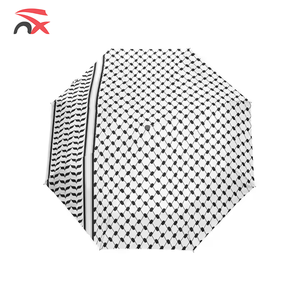 데일리용 맞춤 도매 전체 프린팅 21인치 자동 접이식 야외용 케피예 팔레스타인 우산 - Product Image 5